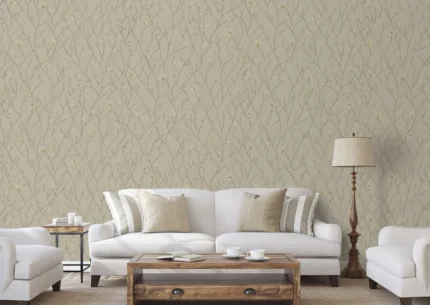 Beige Embossed Wallpaper – Chinoiserie Artistry (7800-3)